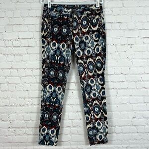 Zara Basic Women's Pants Ikat Pattern Corduroy Straight Leg Size Medium